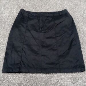 Banana Republic Black 100% Cotton Midi Pencil Skirt W Front & Back Darts Size 12